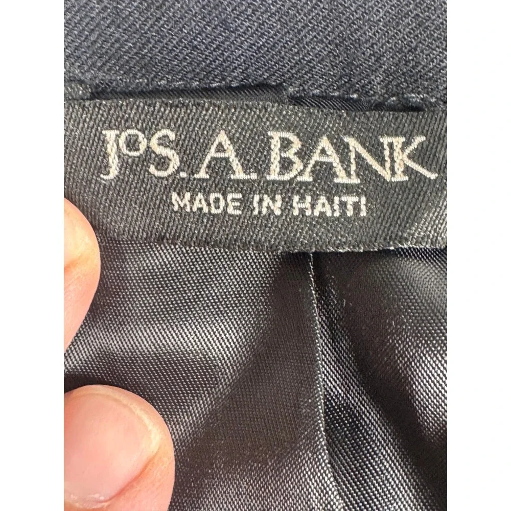 Jos A Bank Mens Plaid Tuxedo Jacket Black Satin Lapel Formal Blazer Wool Blend